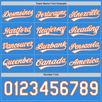 Custom Orange White-Electric Blue Reversible Button-Down Baseball Jersey photo 5