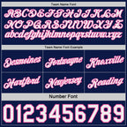 Custom Navy Pink Pinstripe-White Side Panels Reversible Double Side Sublimation Basketball Set Jersey photo 5
