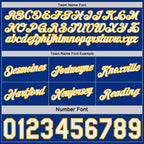 Custom Royal Gold Pinstripe-White Side Panels Reversible Double Side Sublimation Basketball Set Jersey photo 5