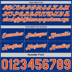 Custom Royal Orange Pinstripe-White Side Panels Reversible Double Side Sublimation Basketball Set Jersey photo 5