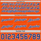 Custom Royal Orange Pinstripe-White Side Panels Reversible Double Side Sublimation Basketball Set Jersey photo 6