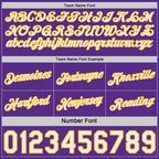 Custom Purple Gold Pinstripe-White Side Panels Reversible Double Side Sublimation Basketball Set Jersey photo 5