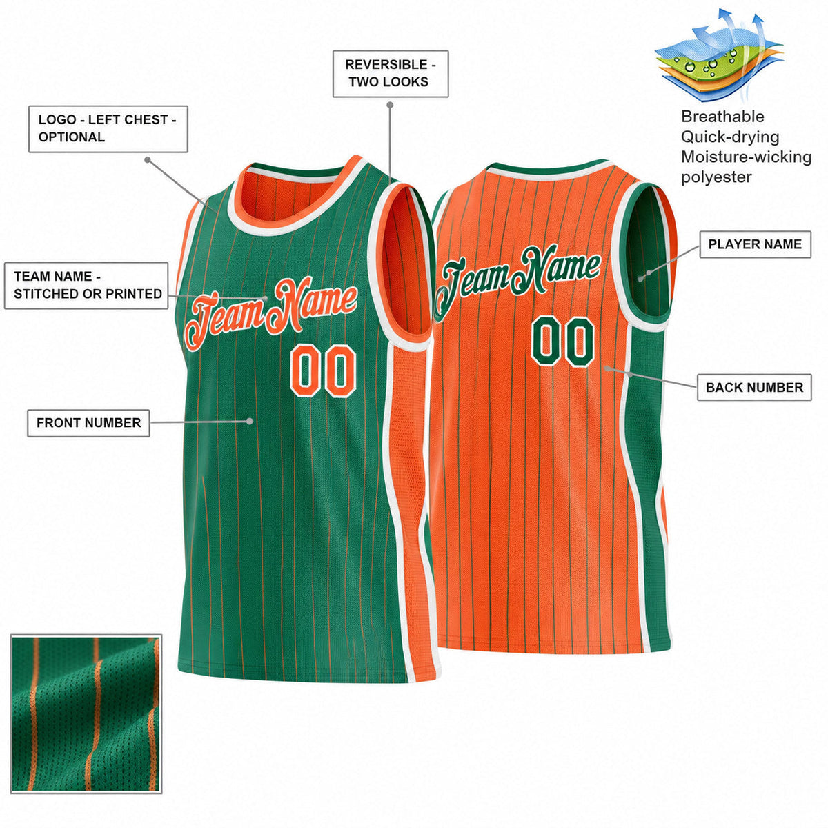 Custom Kelly Green and Orange Side Panels Basketball Jersey Set with White Lettering Design 1080 customization guide
