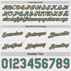 Custom Teal Orange Pinstripe-White Side Panels Reversible Double Side Sublimation Basketball Set Jersey photo 6