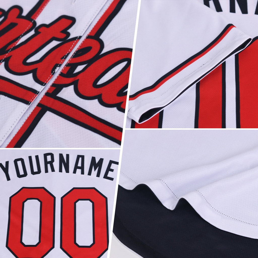 Custom Navy Light Blue Reversible Button-Down Baseball Jersey photo 4
