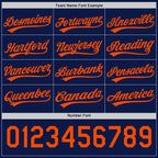 Custom Navy-Orange Reversible Button-Down Baseball Jersey photo 5