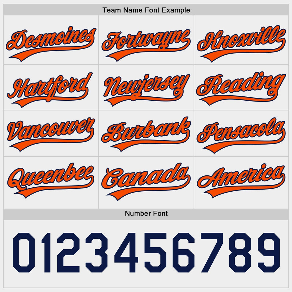 Custom Navy-Orange Reversible Button-Down Baseball Jersey photo 6