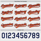 Custom Navy-Orange Reversible Button-Down Baseball Jersey photo 6