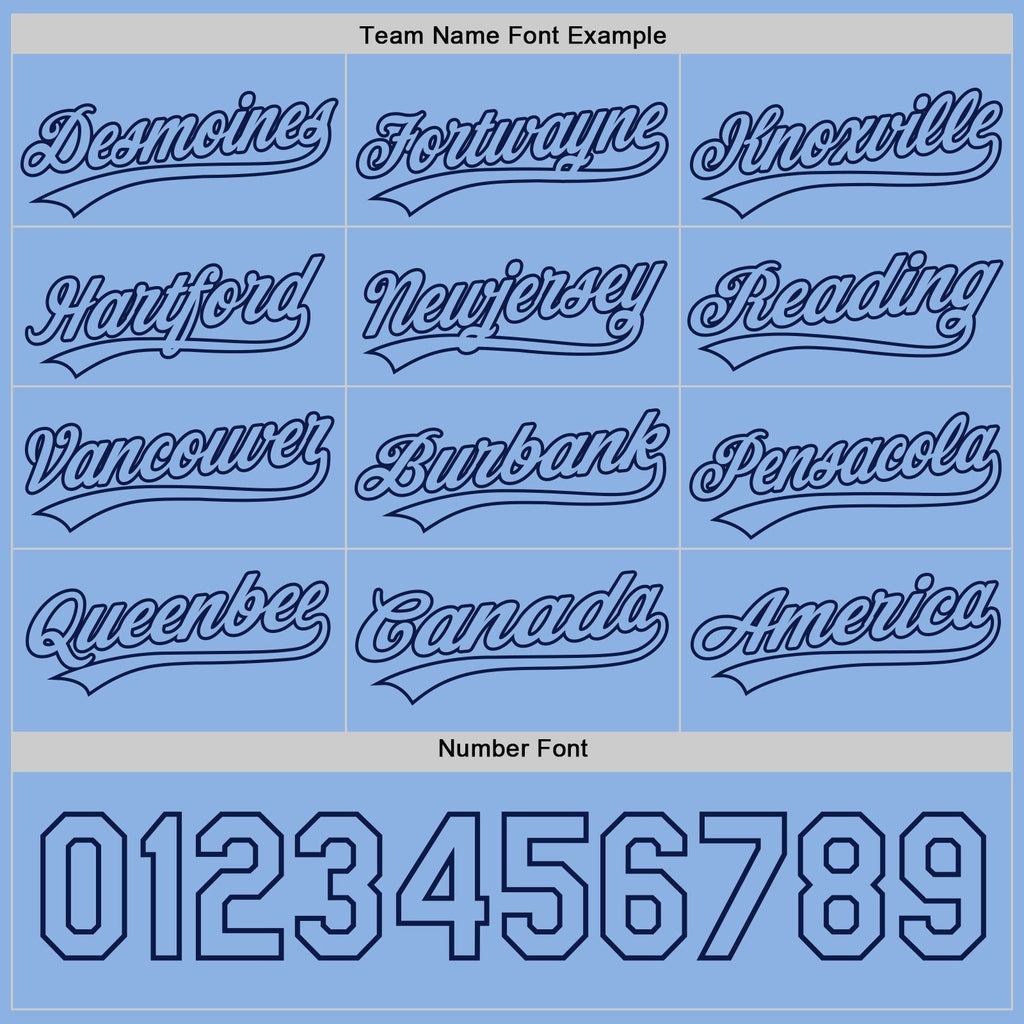 Custom Navy-Light Blue Reversible Button-Down Baseball Jersey photo 6