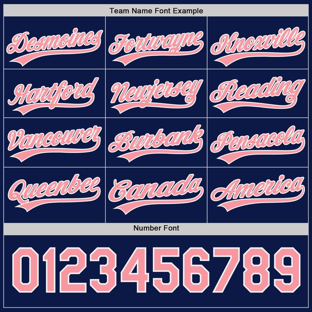 Custom Navy Medium Pink-White Reversible Button-Down Baseball Jersey photo 5