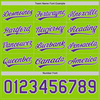Custom Purple White-Neon Green Reversible Button-Down Baseball Jersey photo 7