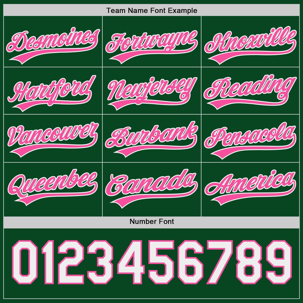Custom Green White-Pink Reversible Button-Down Baseball Jersey photo 5