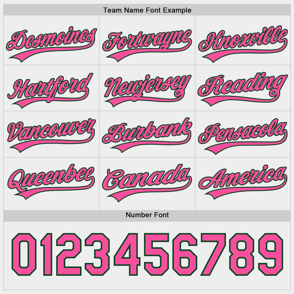 Custom Green White-Pink Reversible Button-Down Baseball Jersey photo 6