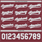 Custom Burgundy White-Gray Reversible Button-Down Baseball Jersey photo 5