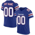 Custom Royal White-Red Mesh Authentic Football Jersey photo 1