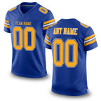 Custom Royal Gold-White Mesh Authentic Football Jersey