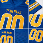 Custom Royal Gold-White Mesh Authentic Football Jersey detail