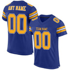 Custom Royal Gold-White Mesh Authentic Football Jersey photo 1