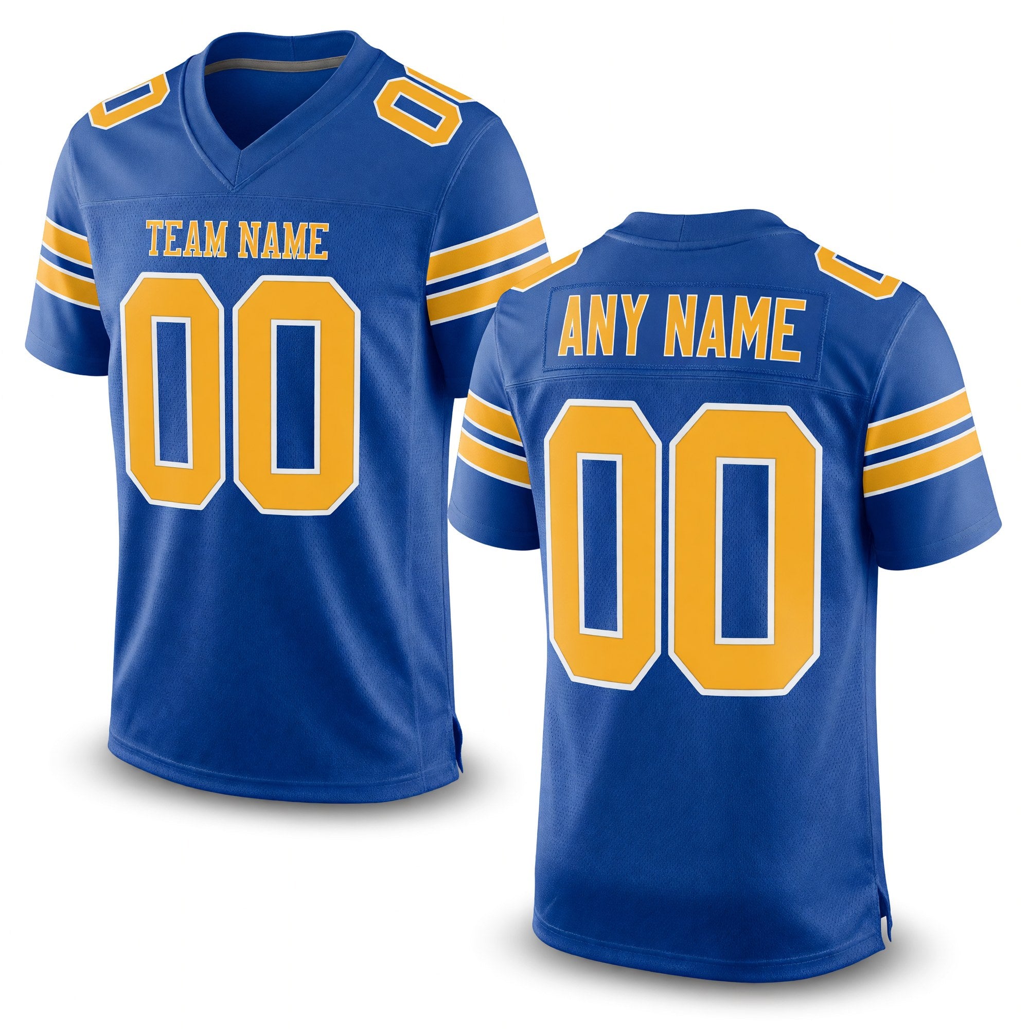 Custom Royal Gold-White Mesh Authentic Football Jersey