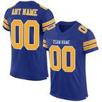 Custom Royal Gold-White Mesh Authentic Football Jersey photo 1