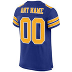 Custom Royal Gold-White Mesh Authentic Football Jersey photo 4