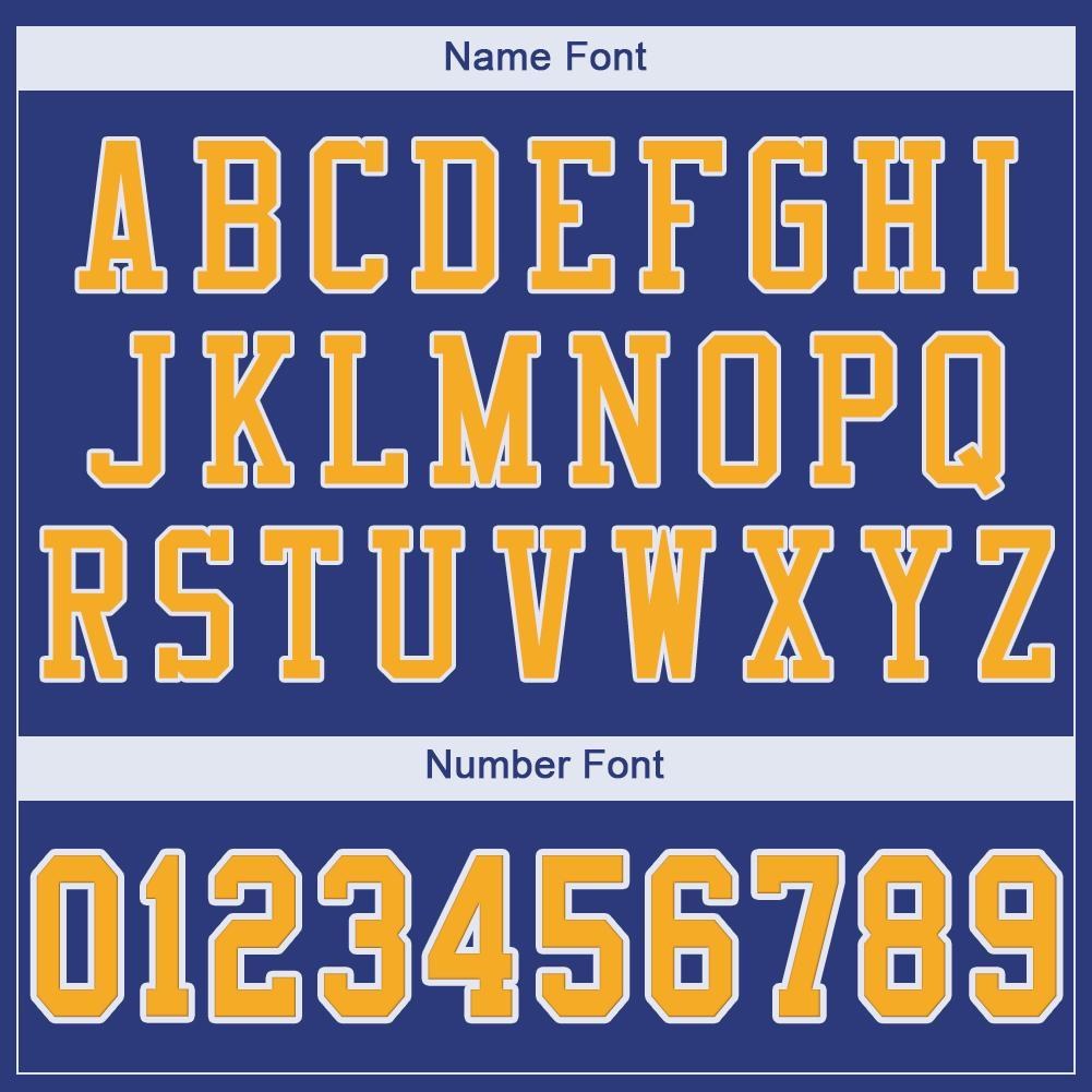 Custom Royal Gold-White Mesh Authentic Football Jersey photo 5