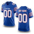 Custom Royal White-Red Mesh Authentic Football Jersey