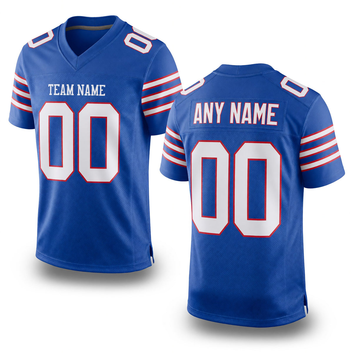 Custom Royal White-Red Mesh Authentic Football Jersey