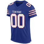 Custom Royal White-Red Mesh Authentic Football Jersey photo 2