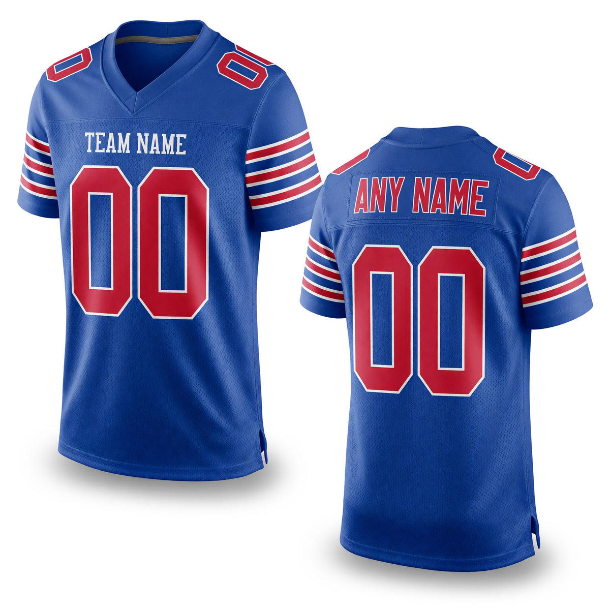 Custom Royal Red-White Mesh Authentic Football Jersey
