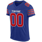 Custom Royal Red-White Mesh Authentic Football Jersey photo 2