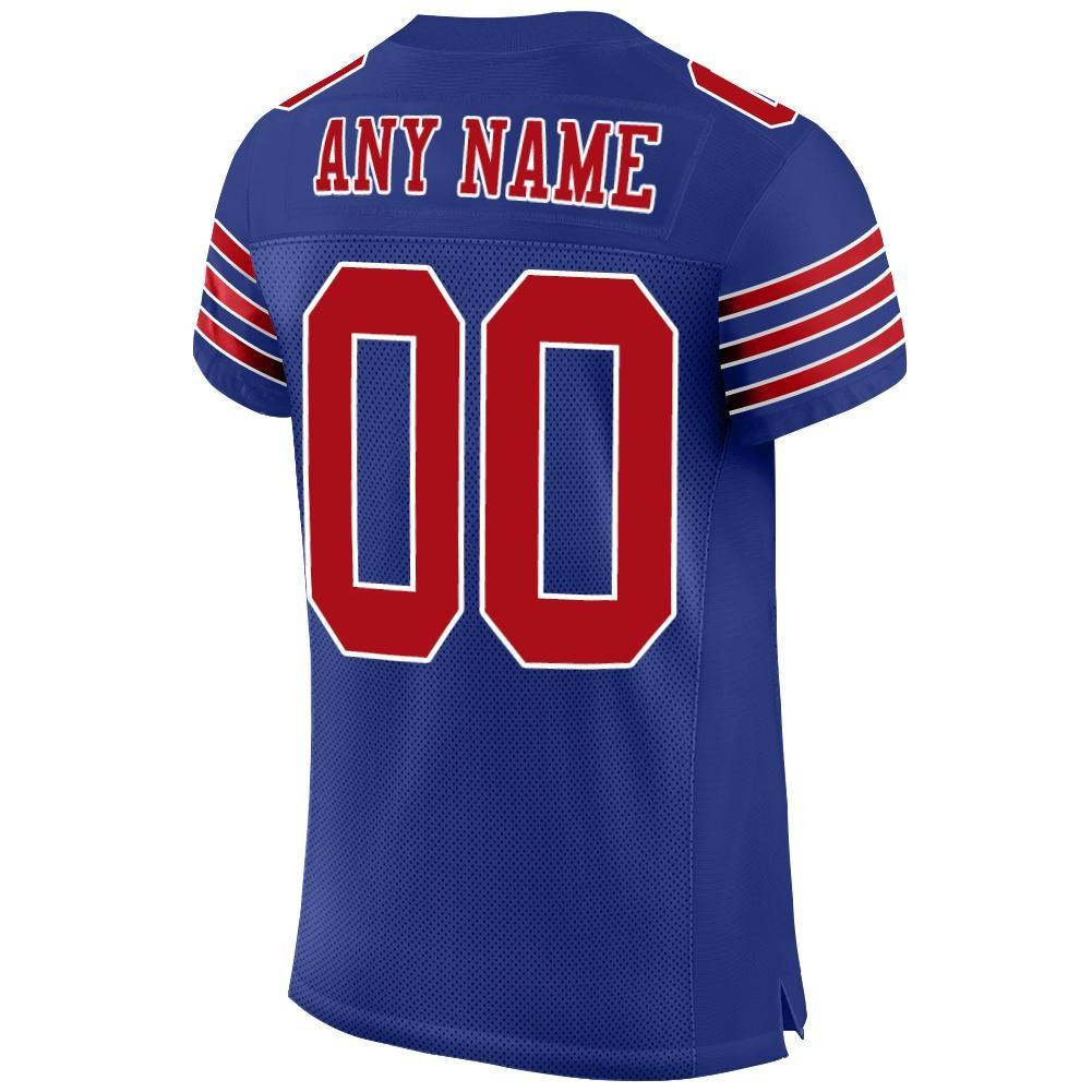 Custom Royal Red-White Mesh Authentic Football Jersey photo 3