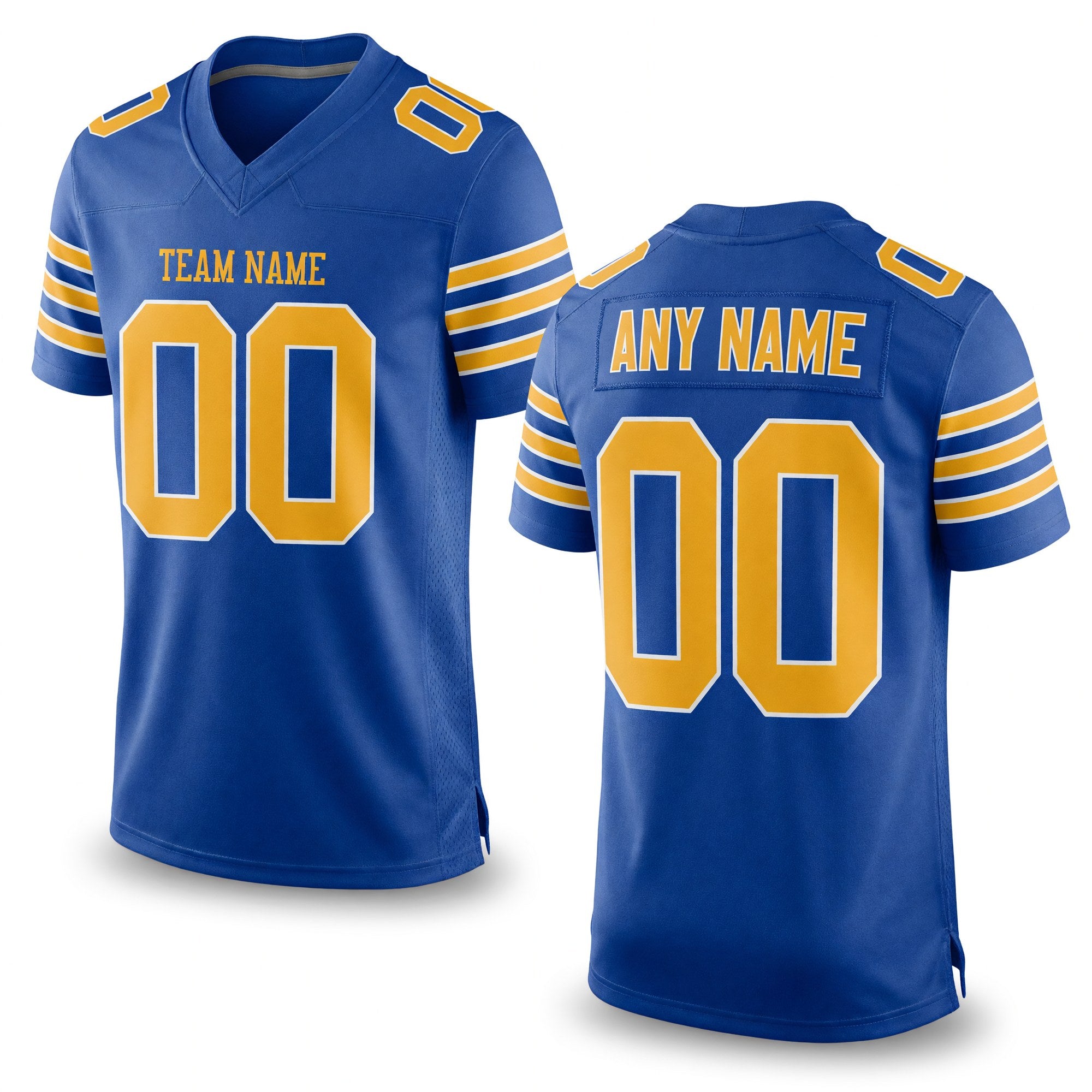 Custom Royal Gold-White Mesh Authentic Football Jersey