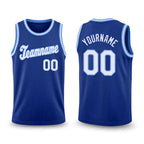 Custom Royal White-Light Blue Round Neck Rib-Knit Basketball Jersey