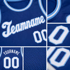 Custom Royal White-Light Blue Round Neck Rib-Knit Basketball Jersey detail