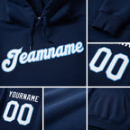 Custom Stitched Royal White-Light Blue Sports Pullover Sweatshirt Hoodie detail