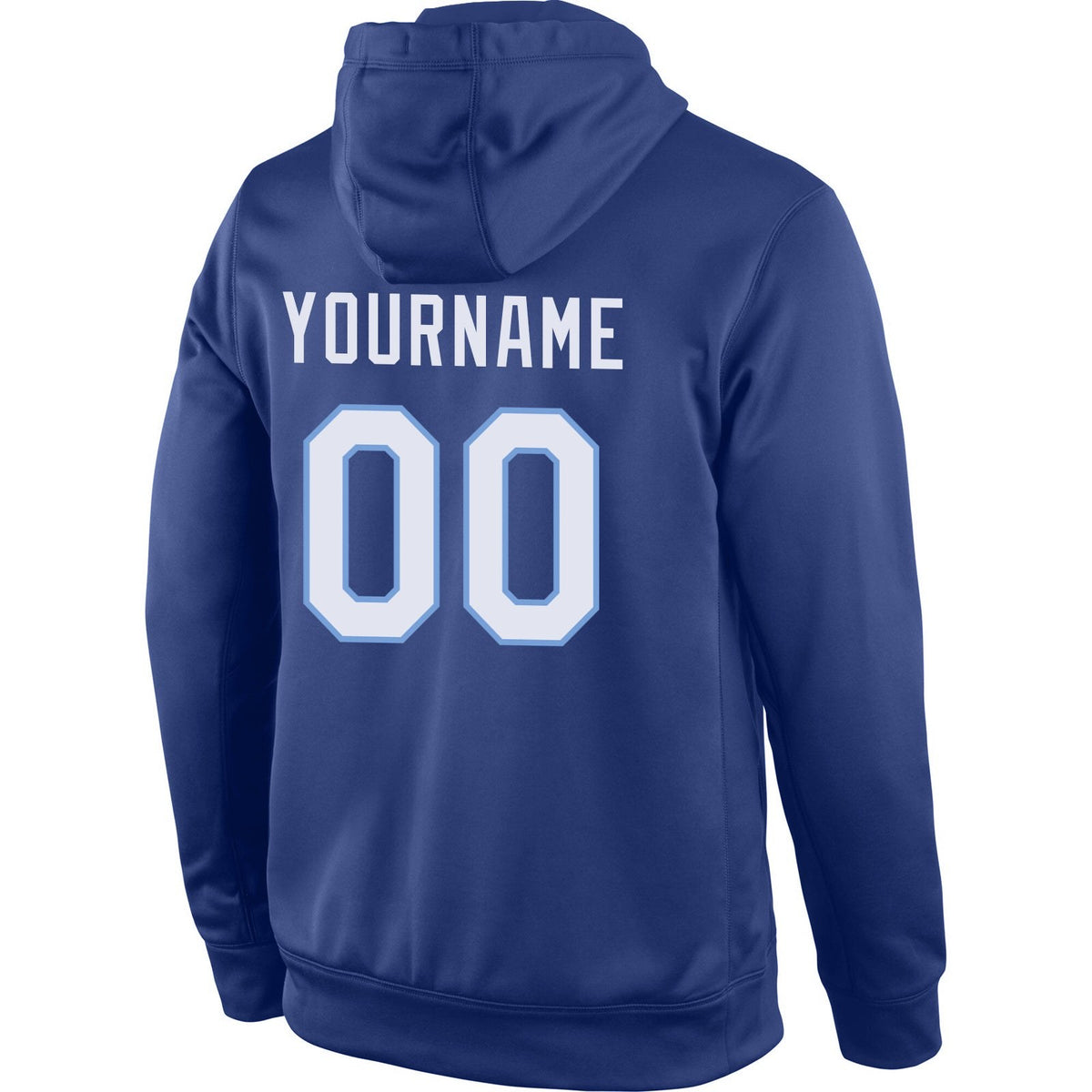 Custom Stitched Royal White-Light Blue Sports Pullover Sweatshirt Hoodie photo 3