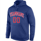 Custom Stitched Royal Red-White Sports Pullover Sweatshirt Hoodie photo 2