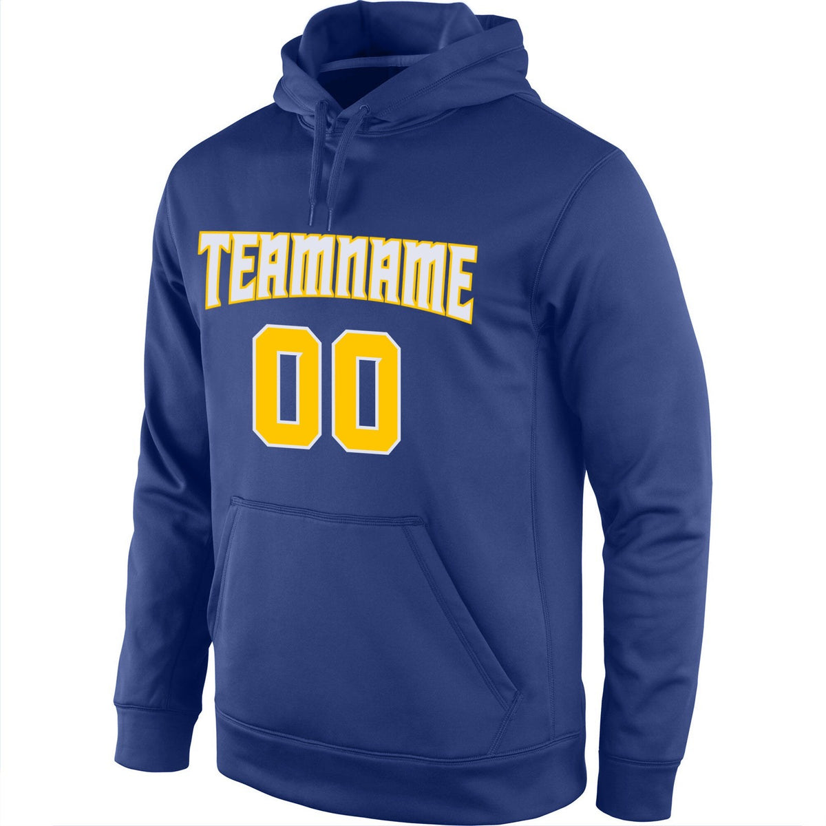 Custom Stitched Royal Gold-White Sports Pullover Sweatshirt Hoodie photo 2
