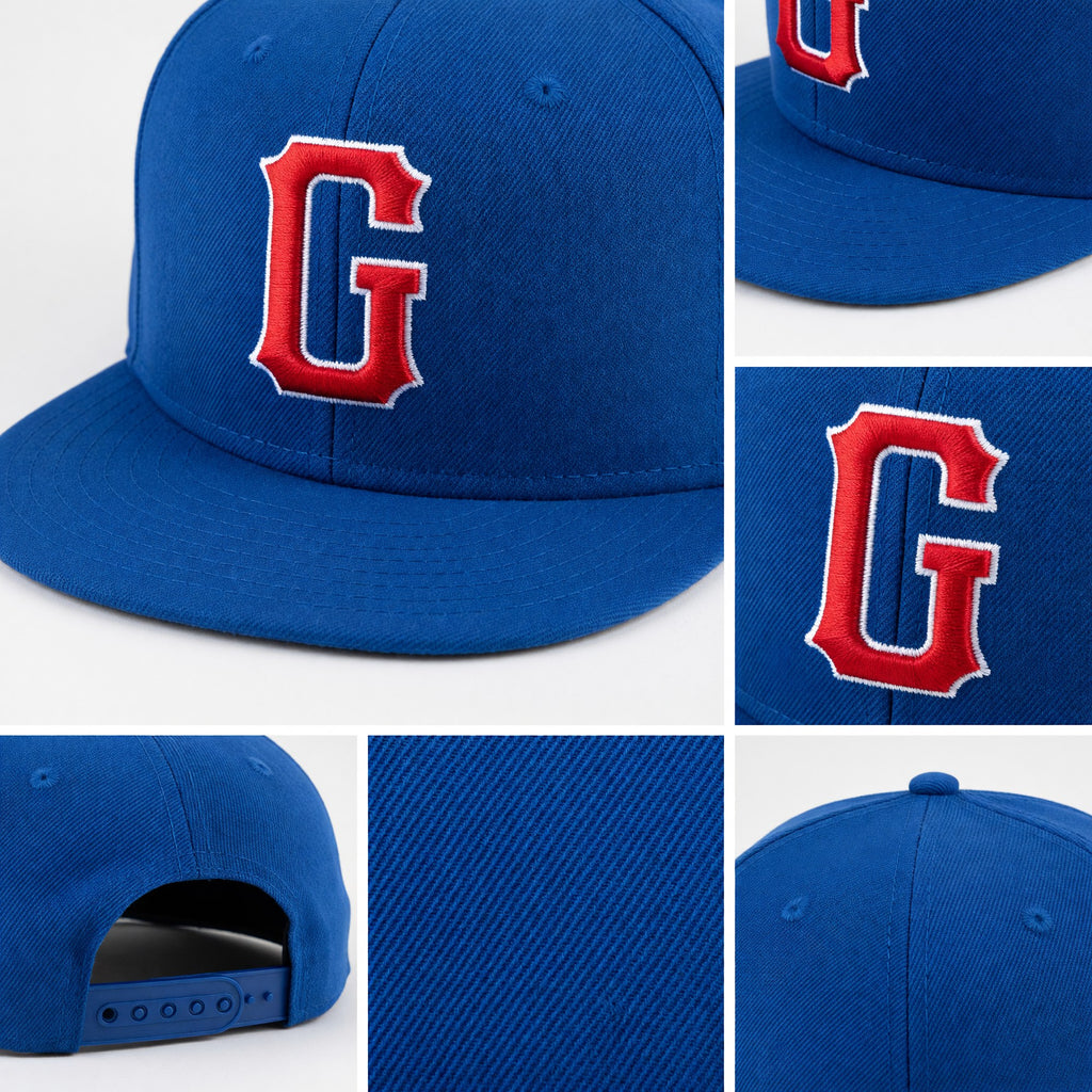 Custom Royal Red-White Stitched Adjustable Snapback Hat detail