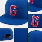 Custom Royal Red-White Stitched Adjustable Snapback Hat detail