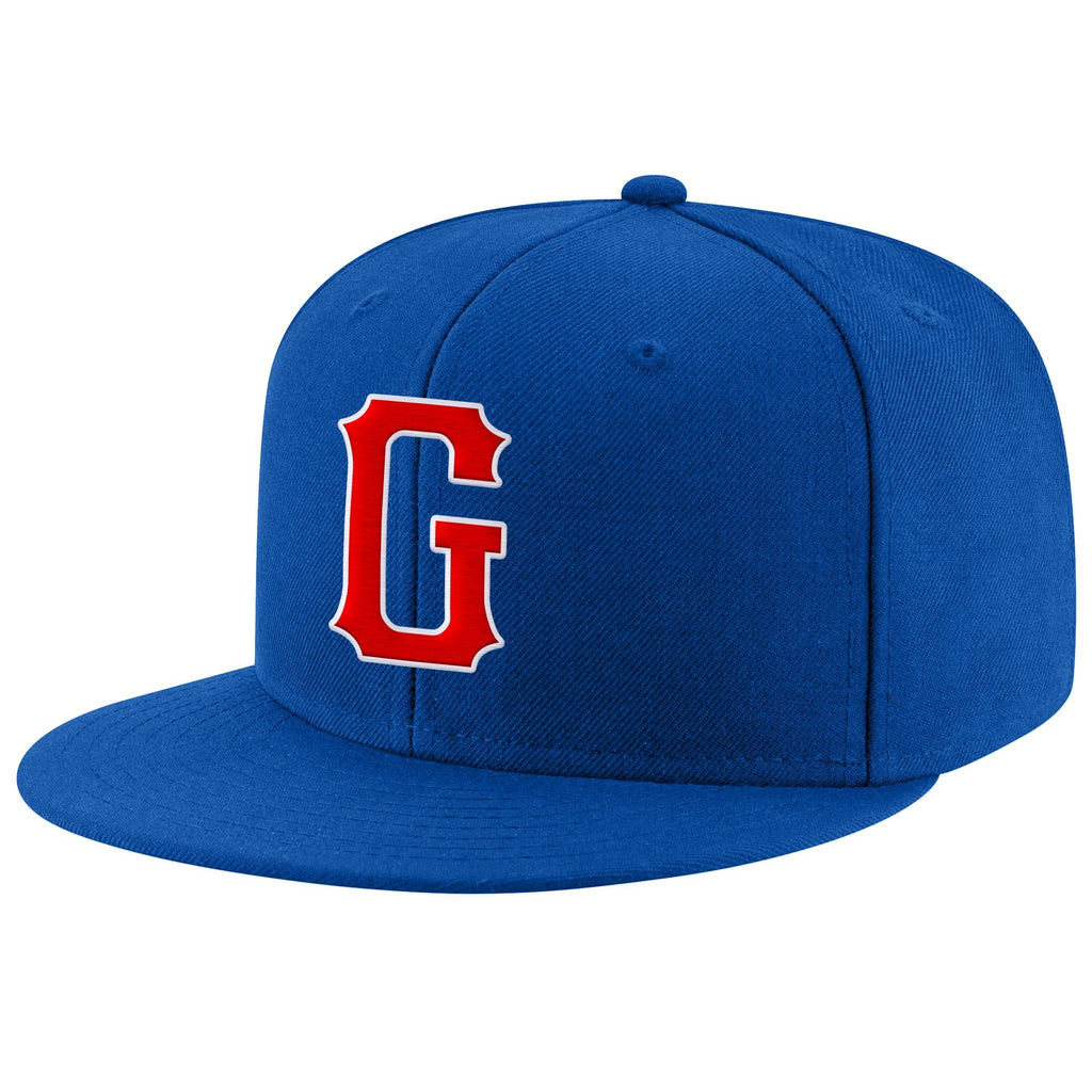 Custom Royal Red-White Stitched Adjustable Snapback Hat photo 1