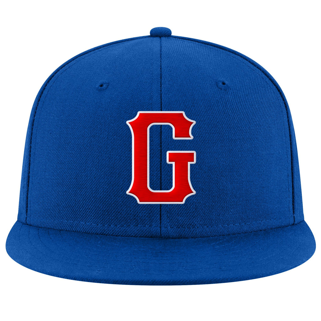 Custom Royal Red-White Stitched Adjustable Snapback Hat photo 2