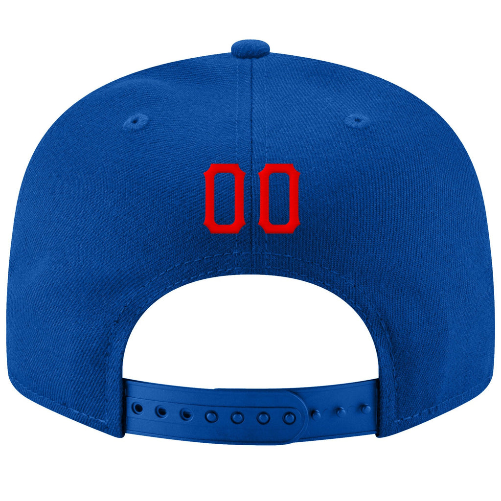 Custom Royal Red-White Stitched Adjustable Snapback Hat photo 3