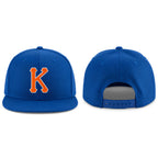 Custom Royal Orange-White Stitched Adjustable Snapback Hat