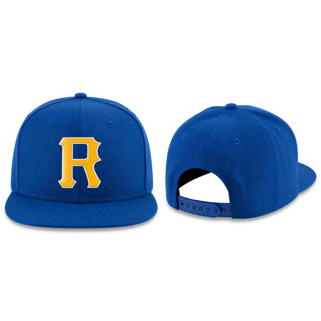 Custom Royal Gold-White Stitched Adjustable Snapback Hat