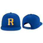 Custom Royal Gold-White Stitched Adjustable Snapback Hat