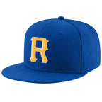 Custom Royal Gold-White Stitched Adjustable Snapback Hat photo 1