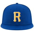 Custom Royal Gold-White Stitched Adjustable Snapback Hat photo 2