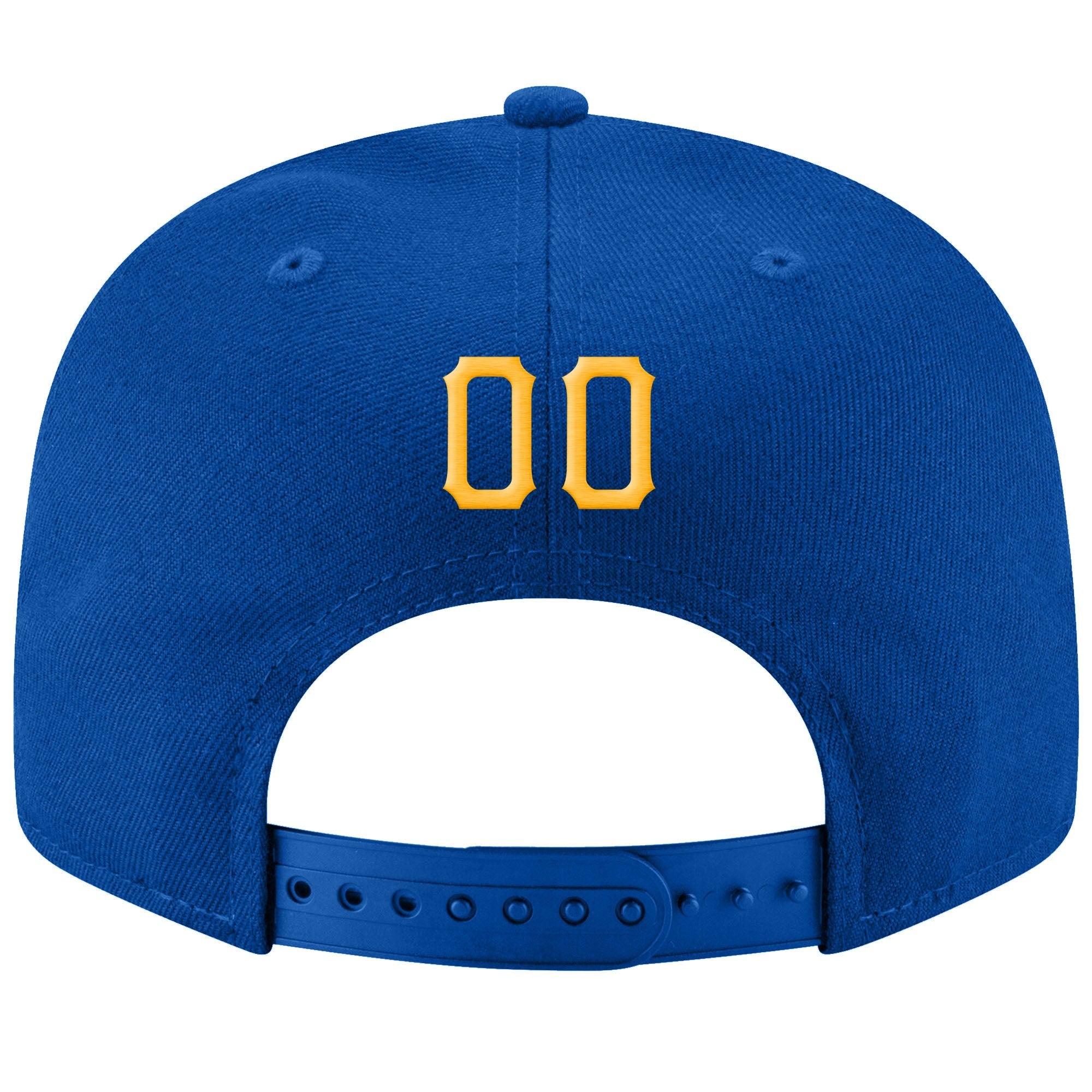 Custom Royal Gold-White Stitched Adjustable Snapback Hat photo 3